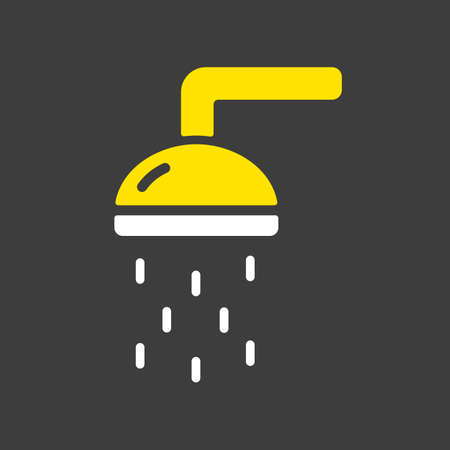 Beach shower flat vector glyph icon on dark background. Summer sign. Graph symbol for travel and tourism web site and apps design, logo, app, UIのイラスト素材