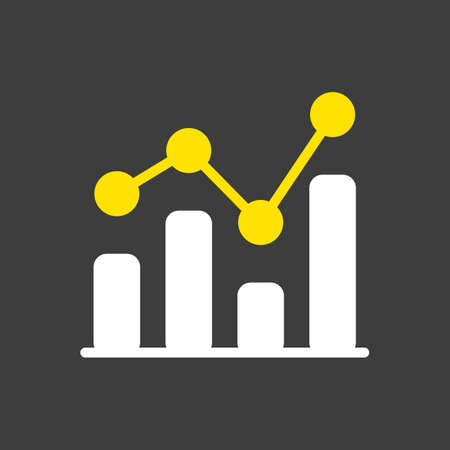 Graph in trendy outline glyph icon. Finances sign. Graph symbol for your web site design,  app, UI. Vector illustration.のイラスト素材