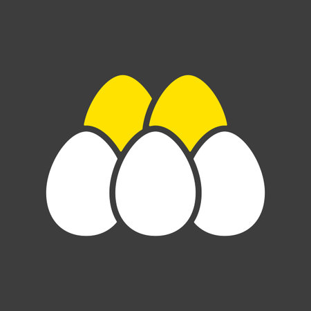 Chicken eggs glyph icon. Farm animal sign. Graph symbol for your web site design, logo, app, UI. Vector illustrationのイラスト素材
