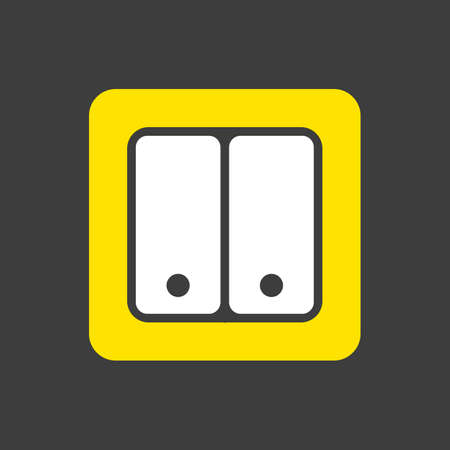 Electrical Switch two buttons glyph icon on dark background. Construction, repair and building vector design and illustrationのイラスト素材