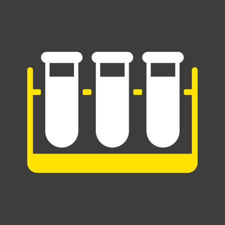 Test tubes vector glyph icon on dark background. Medicine and healthcare, medical support sign.のイラスト素材