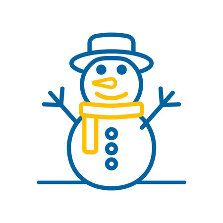 Christmas snowman vector isolated icon. Winter sign. Graph symbol for travel and tourism web site and apps design,   app, UIのイラスト素材