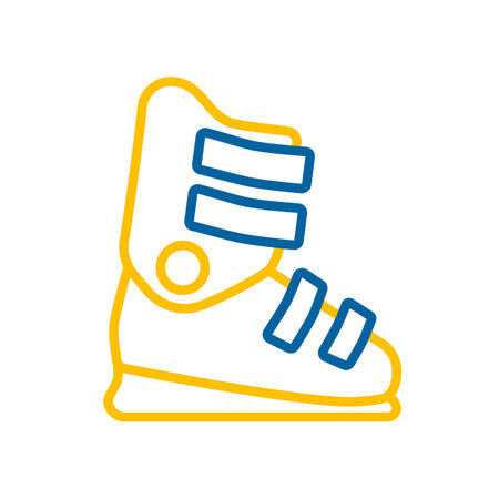 Ski boots vector isolated icon. Winter sign. Graph symbol for travel and tourism web site and apps design,   app, UIのイラスト素材