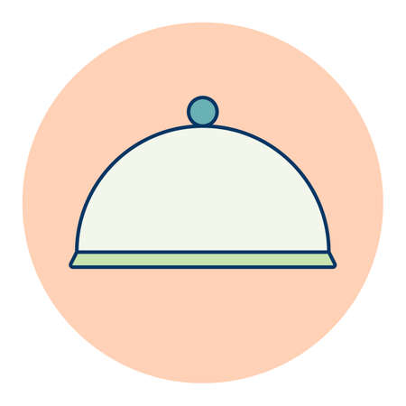 Cloche, food tray vector color icon. Kitchen appliance. Graph symbol for cooking web site design,  app, UIのイラスト素材