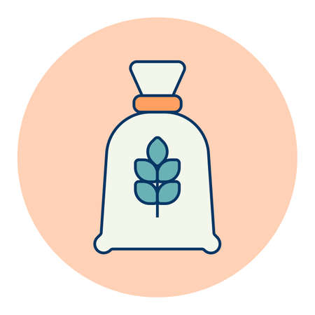 Bag flour vector color icon. Kitchen appliance. Graph symbol for cooking web site design, app, UIのイラスト素材