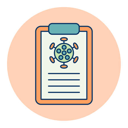 Medical test form for new corona virus isolated vector icon. Coronavirus test form. Getting COVID-19 test. Medical signのイラスト素材
