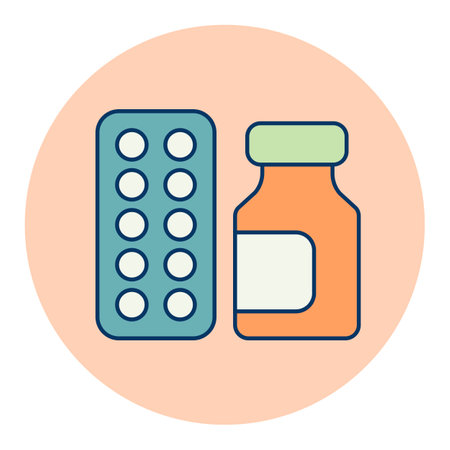 Medicine jar and pills strip isolated vector icon. Medical sign. Graph symbol for medical web site and apps design, logo, app, UIのイラスト素材