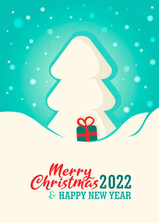 Christmas Greeting Card. Happy New Year. Merry Christmas lettering, vector illustrationのイラスト素材