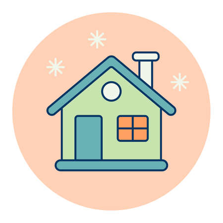 Detailed winter house vector isolated icon. Winter sign. Graph symbol for travel and tourism web site and apps design, logo, app, UIのイラスト素材