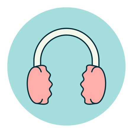 Winter headphones earmuffs vector icon. Winter sign. Graph symbol for travel and tourism web site and apps design,   app, UIのイラスト素材