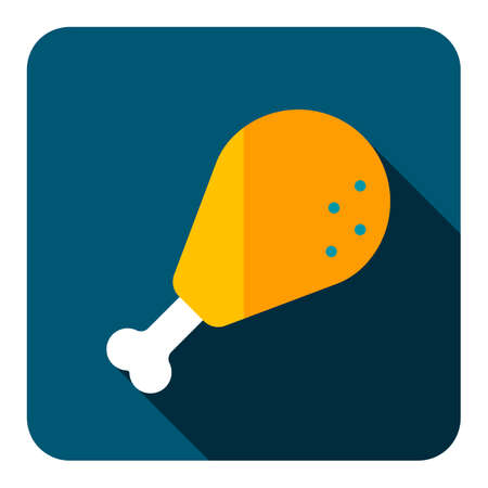 Chicken's leg vector flat icon. Fast food sign. Graph symbol for cooking web site and apps design, logo, app, UIのイラスト素材