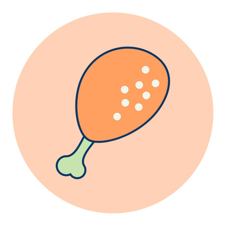 Chicken leg flat icon. Farm animal sign. Graph symbol for your web site design, app, UI. Vector illustrationのイラスト素材