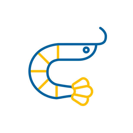 Shrimp vector seafood flat icon. Fast food sign. Graph symbol for cooking web site and apps design, logo, app, UIのイラスト素材