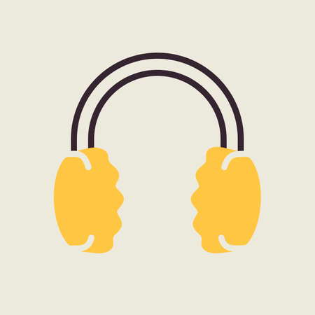 Winter headphones earmuffs vector icon. Winter sign. Graph symbol for travel and tourism web site and apps design, logo, app, UIのイラスト素材
