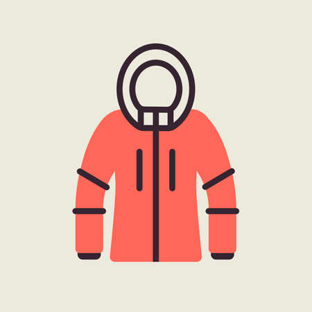 Winter Jacket vector icon. Winter sign. Graph symbol for travel and tourism web site and apps design, logo, app, UIのイラスト素材