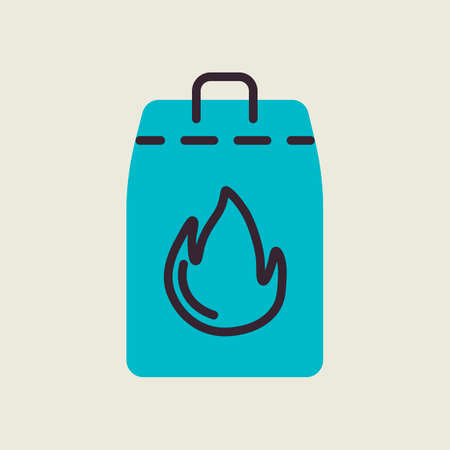 Grill charcoal vector flat icon. Barbecue and bbq grill sign. Graph symbol for cooking web site and apps design, logo, app, UIのイラスト素材