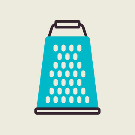 Grater vector color flat icon. Kitchen appliance. Graph symbol for cooking web site design, logo, app, UIのイラスト素材