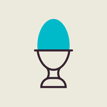 Soft boiled egg in an egg cup vector color flat icon. Kitchen appliance. Graph symbol for cooking...
