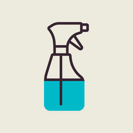 Cleaning spray bottle vector icon. Coronavirus. Graph symbol for medical web site and apps design, logo, app, UIのイラスト素材