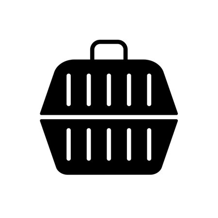 Pet carrier vector glyph icon. pet animal sign. Graph symbol for pet and veterinary web site and apps design, app, UIのイラスト素材