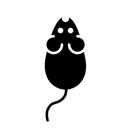 Mouse vector glyph icon. pet animal sign. Graph symbol for pet and veterinary web site and apps design, app, UIのイラスト素材
