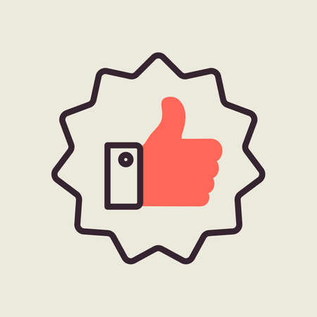 Thumbs up icon. vector like. E-commerce sign. Graph symbol for your web site design, logo, app, UI. Vector illustration, EPS10.のイラスト素材
