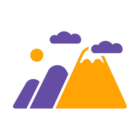 Mountains vector glyph icon. Nature sign. Graph symbol for travel and tourism web site and apps design, logo, app, UIのイラスト素材