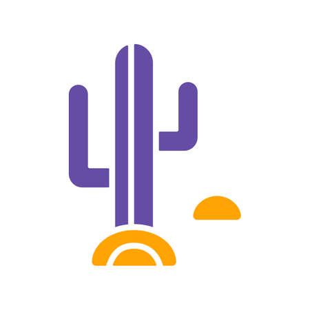 Desert cactus vector glyph icon. nature sign. Graph symbol for travel and tourism web site and apps design, logo, app, UIのイラスト素材