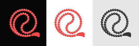 Holy rosary or buddhist mala, prayer beads logo vector icon. Graph symbol for your web site and apps design, logo, app, UIのイラスト素材