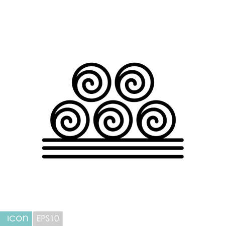 Round hay bales icon. agriculture sign. Graph symbol for your web site design, logo, app, UI. Vector illustration, EPS10.のイラスト素材