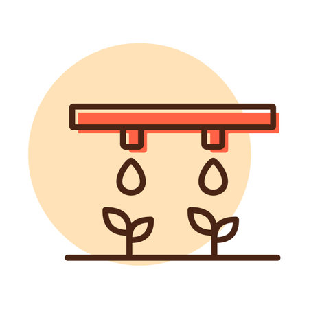 Drip system irrigation icon. agriculture sign. Graph symbol for your web site design, logo, app, UI. Vector illustration, EPS10.のイラスト素材