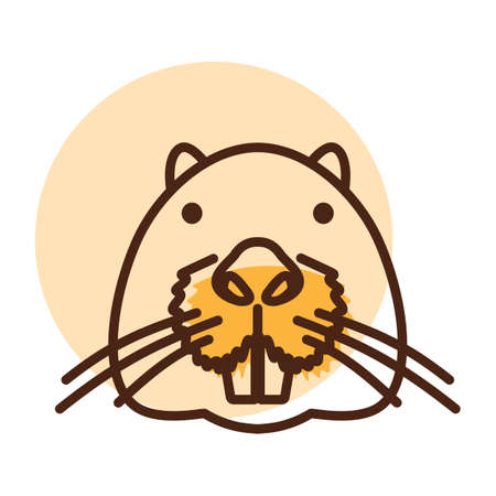 Otter beaver icon. animal head vector. agriculture sign. Graph symbol for your web site design, logo, app, UI. EPS10.のイラスト素材