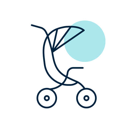 Stroller baby, carriage isolated vector icon. Graph symbol for children and newborn babies web site and apps design, logo, app, UIのイラスト素材