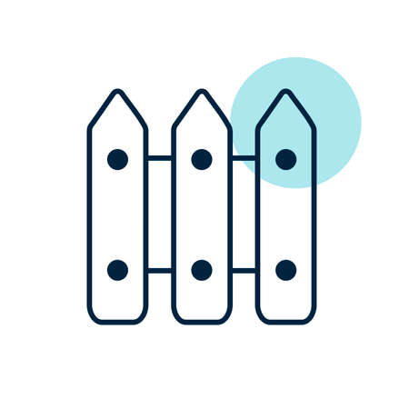 Wood fence garden isolated vector icon. Graph symbol for agriculture, garden and plants web site and apps design, logo, app, UIのイラスト素材