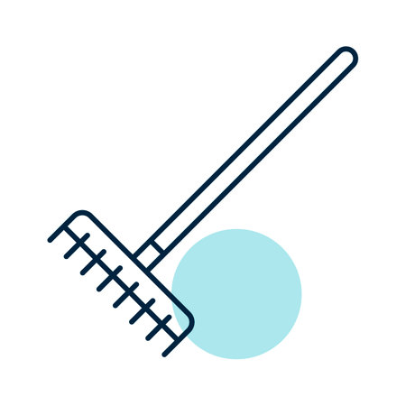 Garden rake vector icon. Graph symbol for agriculture, garden and plants web site and apps design, logo, app, UIのイラスト素材