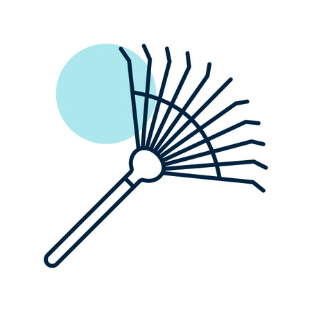 Garden rake for loosening the ground and collecting leaves isolated vector icon. Graph symbol for agriculture, garden and plants web site and apps design, logo, app, UIのイラスト素材