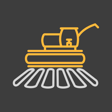 Combine harvester flat icon. agriculture sign. Graph symbol for your web site design, logo, app, UI. Vector illustration, EPS10.のイラスト素材