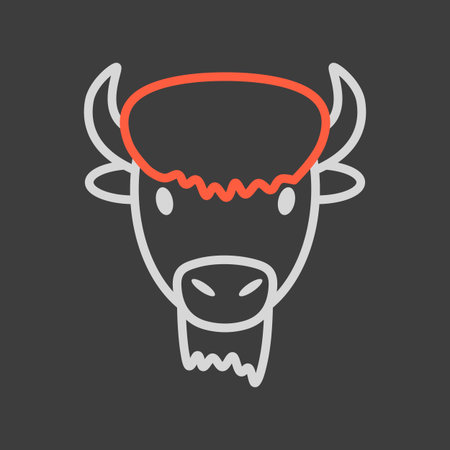 Bison buffalo ox icon. animal head vector. agriculture sign. Graph symbol for your web site design,...
