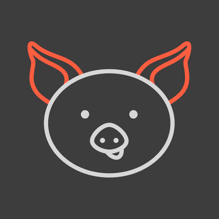 pig icon. Farm animals vector illustration. agriculture sign. Graph symbol for your web site design, logo, app, UI. EPS10.のイラスト素材