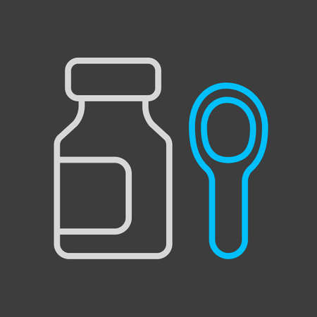 Syrup medicine bottle vector icon. Medicine and healthcare, medical support sign. Graph symbol for medical web site and apps design, logo, app, UIのイラスト素材