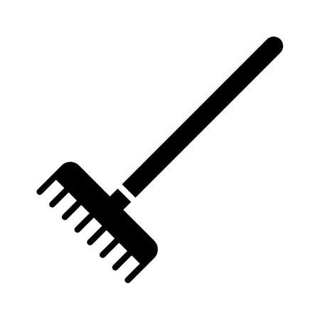Garden rake vector isolated glyph icon. Graph symbol for agriculture, garden and plants web site and apps design,   app, UIのイラスト素材
