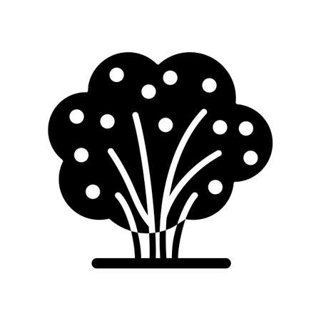 Garden bush with berries vector glyph icon. Graph symbol for agriculture, garden and plants web site and apps design,   app, UIのイラスト素材