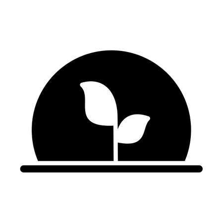 Greenhouse with green plants inside vector glyph icon.のイラスト素材