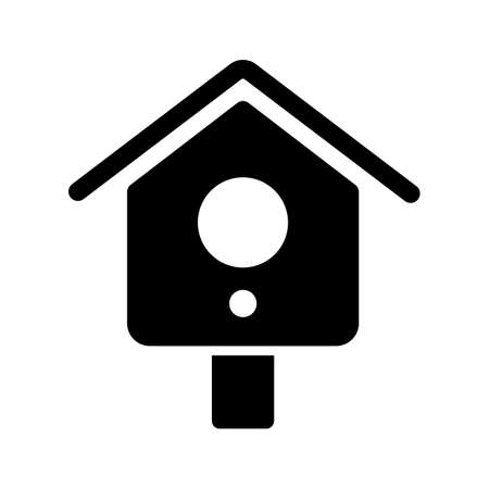 Wooden birdhouse, place for nest vector glyph icon.のイラスト素材