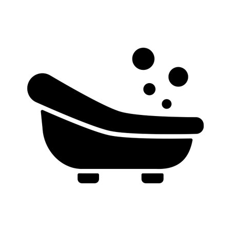 Cute litte baby bath vector glyph icon. Graph symbol for children and newborn babies web site and apps design, logo, app, UIのイラスト素材