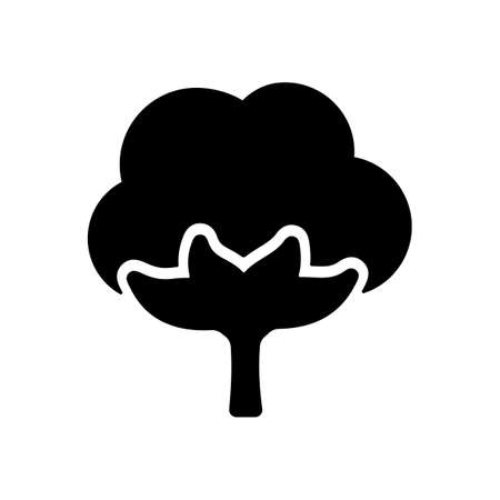 Cotton flat glyph icon. agriculture sign. Graph symbol for your web site design, logo, app, UI. Vector illustration, EPS10.のイラスト素材