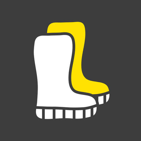 Rubber boots vector glyph icon. Graph symbol for agriculture, garden and plants web site and apps design, logo, app, UIのイラスト素材
