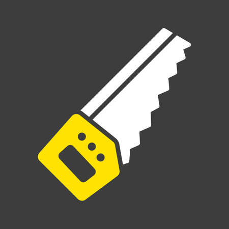 Garden hand saw isolated vector glyph icon. Graph symbol for agriculture, garden and plants web site and apps design, logo, app, UIのイラスト素材