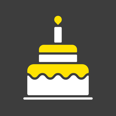 Birthday cake vector isolated glyph icon. Graph symbol for children and newborn babies web site and...