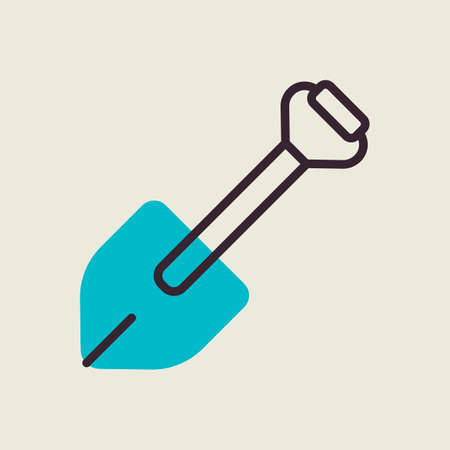 Camping shovel for expedition isolated icon vector. Graph symbol for travel and tourism web site and apps design, logo, app, UIのイラスト素材